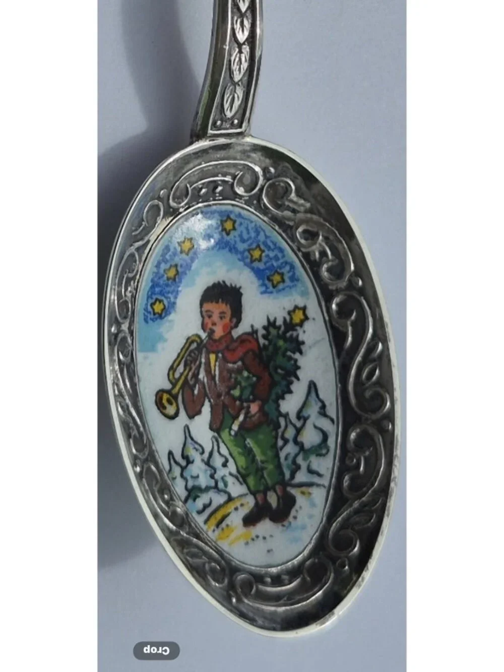 Vintage Antiko German Silver Spoon Christmas In Original Box